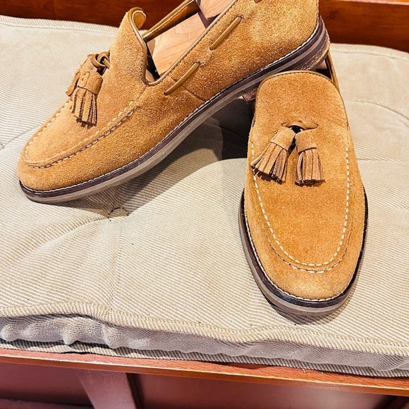 Sperry Brown Suede Loafers with Tassel Accents - Picture 2 of 16